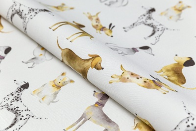 Обои виниловые на флизелиновой основе Уик-энд мотив, серый собачки