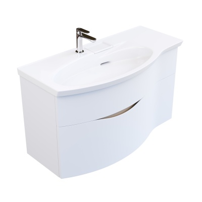 Тумба RIVA подвесная левая 100, белая матовая