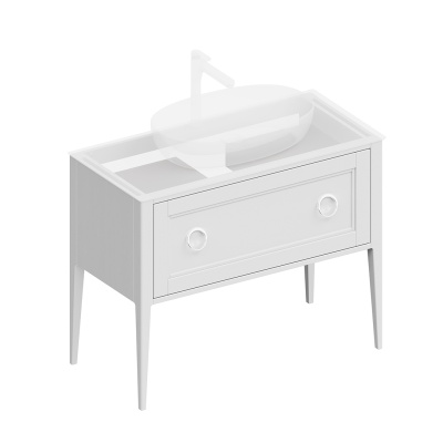 Тумба PLAZA Classic Neo напольная с ящиками 100, белая матовая Тумба PLAZA Classic Neo напольная с ящиками 100, белая матовая