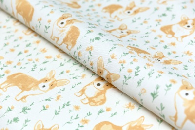 Обои виниловые на флизелиновой основе Уик-энд мотив, жёлто-зелёный корги