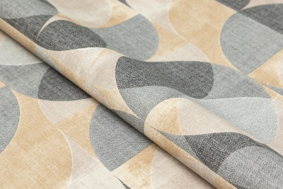 Обои виниловые на флизелиновой основе Шафран мотив, черный, круги Обои виниловые на флизелиновой основе Шафран мотив, черный, круги