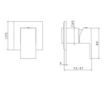 Встроенный однорычажный смеситель FUTURA для душа на один поток, матовый черный