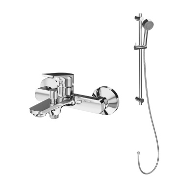 Комплект для ванны NOTA с настенным смесителем с дивертором и душевой стойкой, хром Комплект для ванны NOTA с настенным смесителем с дивертором и душевой стойкой, хром