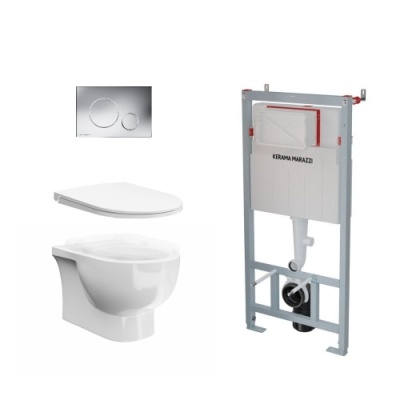 Комплект с подвесным унитазом BUONGIORNO PRO и кнопкой управления хром-глянец (круглая) Комплект с подвесным унитазом BUONGIORNO PRO и кнопкой управления хром-глянец (круглая)