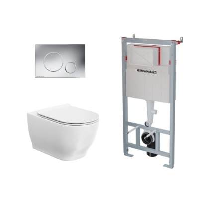 Комплект с подвесным унитазом Modula и кнопкой управления хром-глянец (круглая) Комплект с подвесным унитазом Modula и кнопкой управления хром-глянец (круглая)