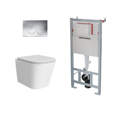 Комплект с подвесным унитазом CUBO и кнопкой управления хром-глянец (круглая) Комплект с подвесным унитазом CUBO и кнопкой управления хром-глянец (круглая)