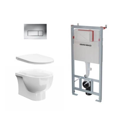 Комплект с подвесным унитазом BUONGIORNO PRO и кнопкой управления хром-глянец Комплект с подвесным унитазом BUONGIORNO PRO и кнопкой управления хром-глянец