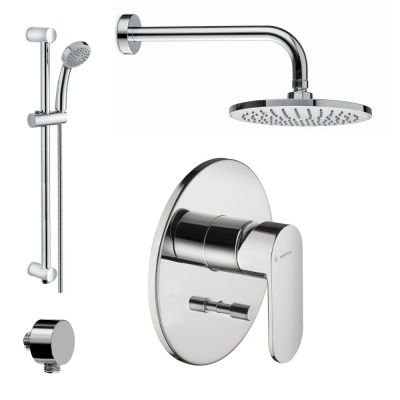 Комплект для душа PIANO на 2 потока с встраиваемым механическим смесителем, верхней лейкой и ручным душем, хром Комплект для душа PIANO на 2 потока с встраиваемым механическим смесителем, верхней лейкой и ручным душем, хром