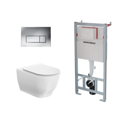 Комплект с подвесным унитазом Modula и кнопкой управления хром-глянец Комплект с подвесным унитазом Modula и кнопкой управления хром-глянец